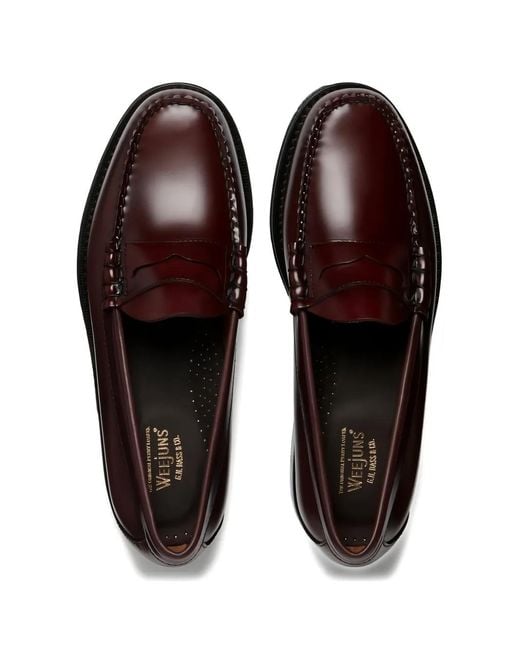 G.H.BASS White Penny-Slot Loafers for men