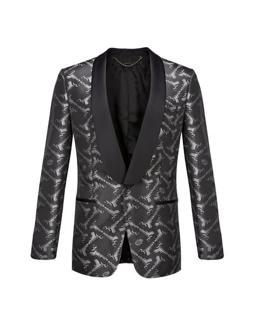 Billionaire Black Robin Jacquard-Logo Blazer for men