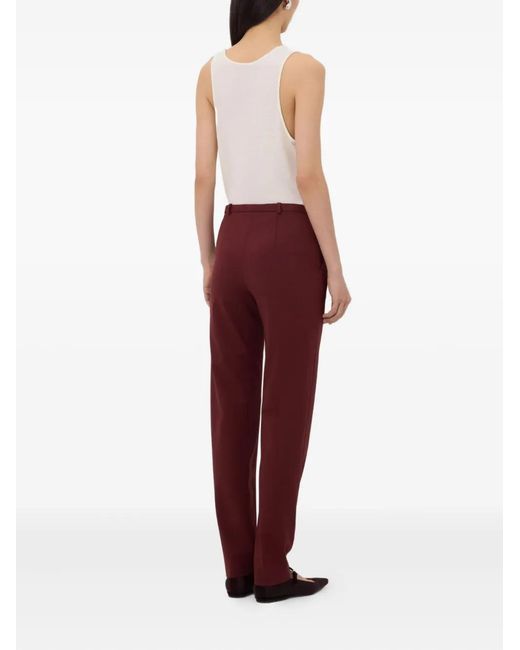 Loulou de Saison Red Pleat-Front Straight Trousers
