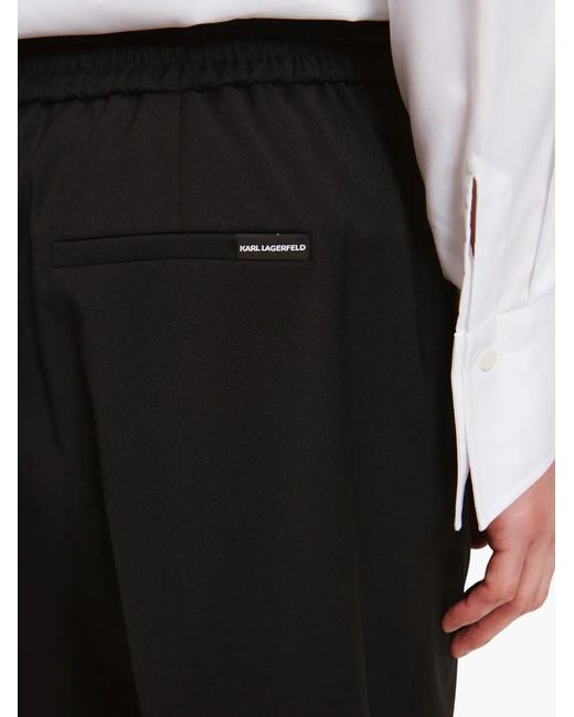 Karl Lagerfeld Black Tailored Wool-Blend Trousers for men