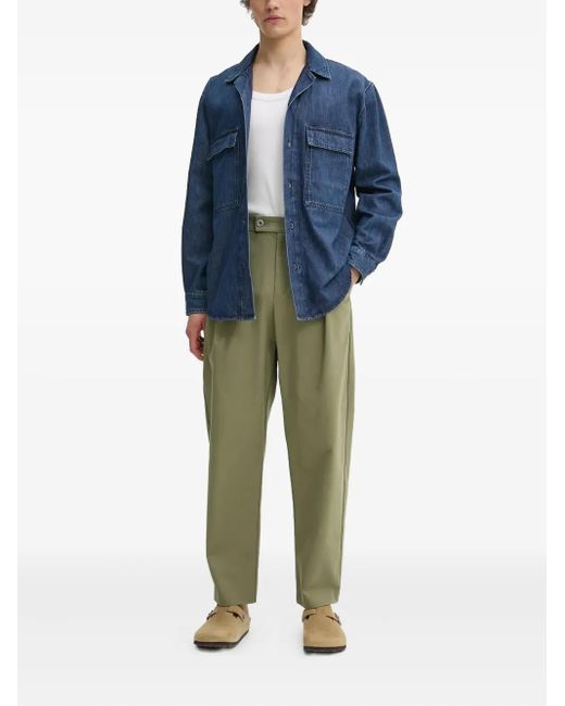 A.P.C. Green Pleated-Front Trousers for men