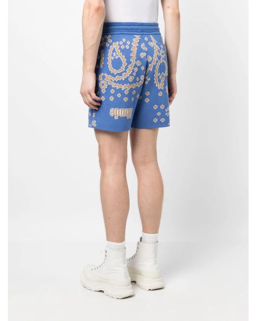 Shorts Sportivi Con Logo di Rhude in Blue da Uomo