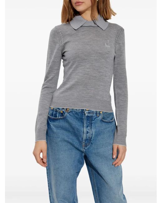 Jacquemus Gray Wool-Blend Tricot Sweater