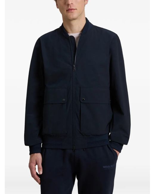 Woolrich Blue Wesley Bomber Jacket for men