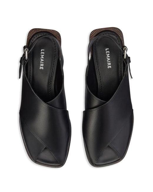 Lemaire Black Cross Sandalen