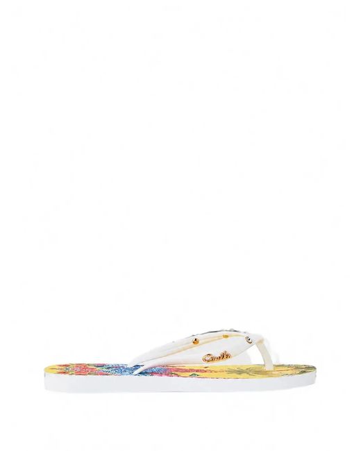 Camilla White Sultanahmet Summer Embellished Flip-Flops
