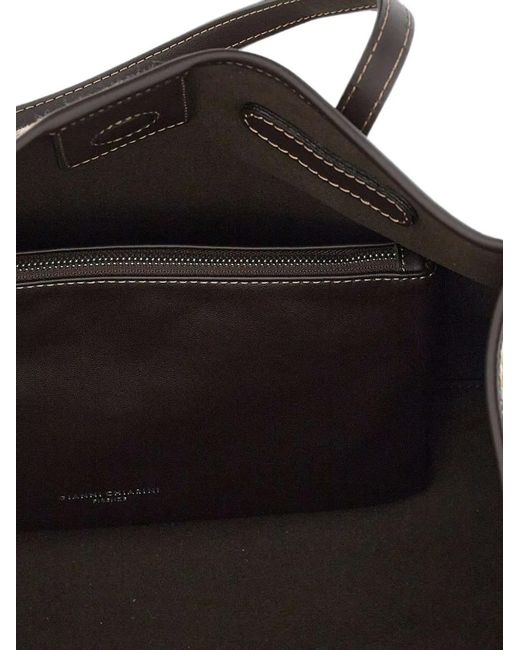 Gianni Chiarini Natural Cabas Miss Marcella À Motif Pied-De-Poule