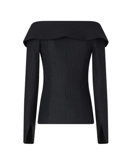 Pinko Black Pinstripe-Pattern Top