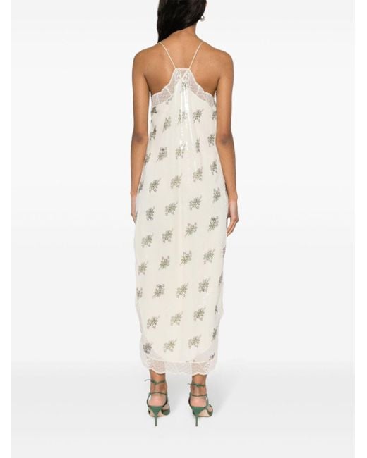 Zadig & Voltaire White Risty Sequinned Maxi Dress