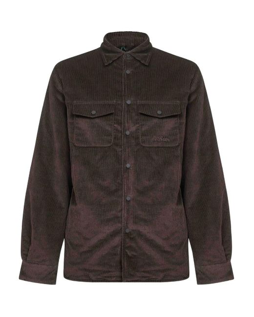Mc2 Saint Barth Black Snap Button Corduroy Jacket for men