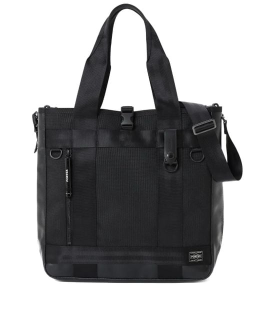Porter-Yoshida and Co Black Zip-Fastening Tote Bag