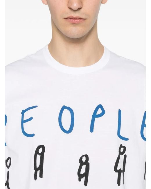 Comme des Garçons White Graphic-Print T-Shirt for men