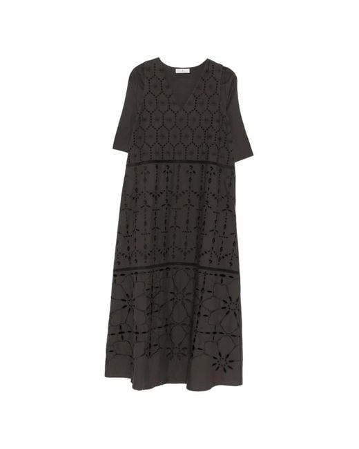 Whyci Black Broderie-Anglaise Midi Dress