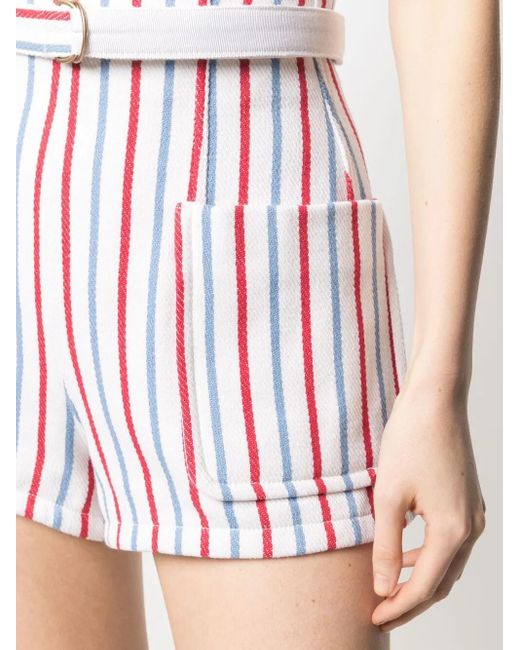 Philosophy Di Lorenzo Serafini Multicolor Striped High-Waisted Shorts
