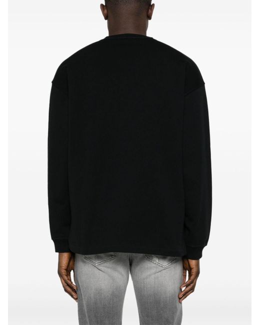 DIESEL Black S-baxt-n1 Cotton Sweatshirt for men