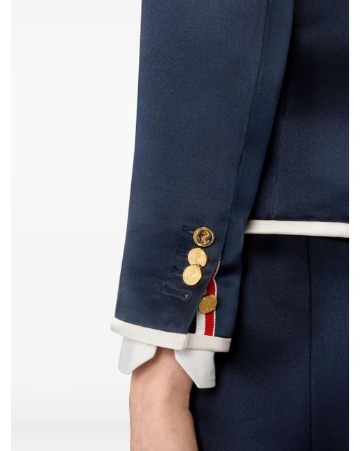 Thom Browne Blue Duchess Satin Blazer