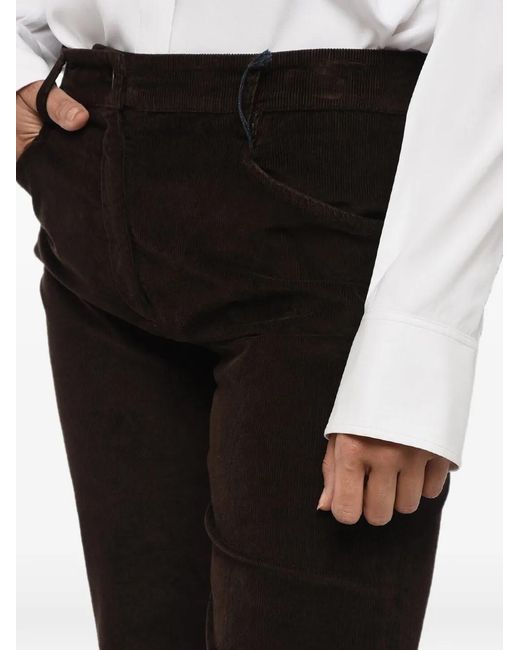 True Royal Black Corduroy Belt-Loops Trousers