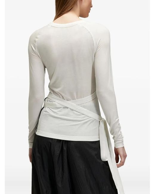 Y-3 White W Tnc Ls Tee
