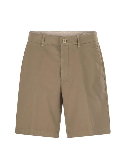 Brunello Cucinelli Natural Buttoned Bermuda Shorts for men
