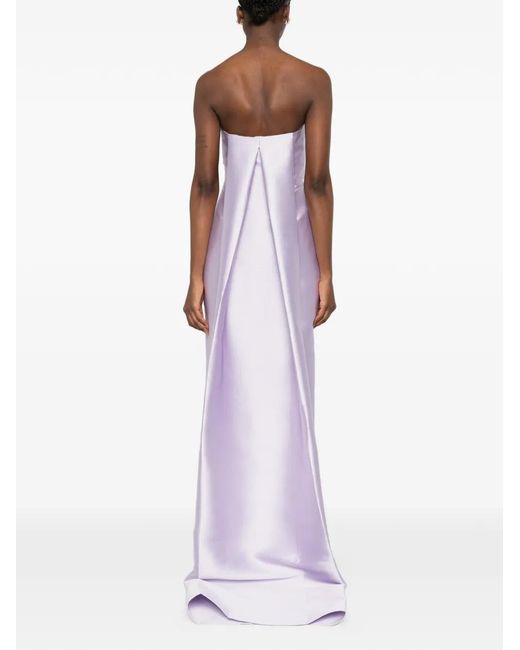 Solace London Purple Kiki Strapless Midi Dress