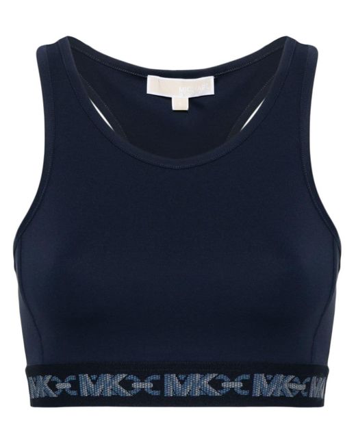 MICHAEL Michael Kors Blue Logo-strap Sports Bra