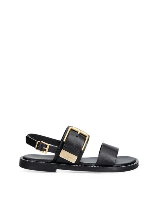 Marc O' Polo White Buckle-Fastening Leather Sandals