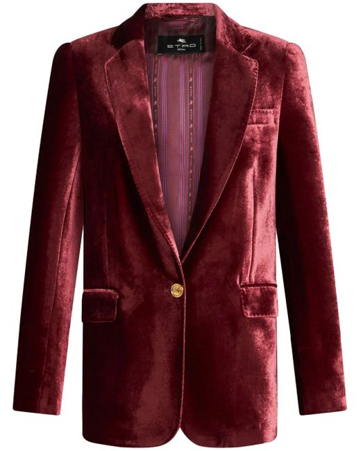 Etro Red Viscose-Silk Chic Outerwear Jacket