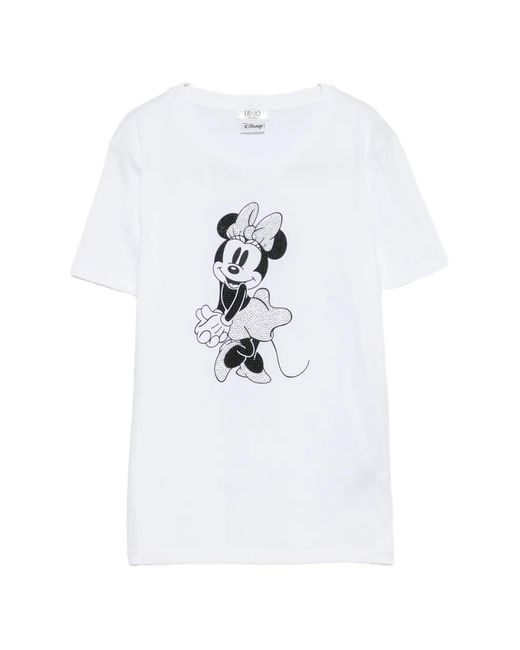 Liu Jo White X Disney Rhinestone-Embellished T-Shirt
