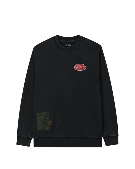 Izzue Black Logo-Patch Graphic-Print Sweatshirt for men