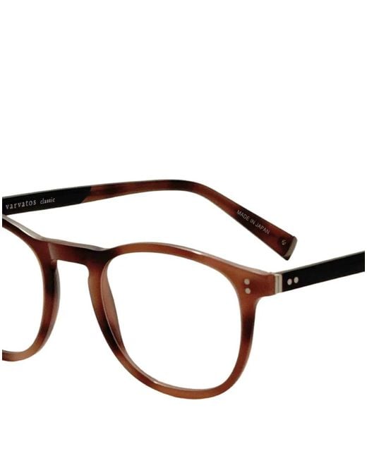 John Varvatos Brown Tortoiseshell-Effect Round-Frame Glasses for men