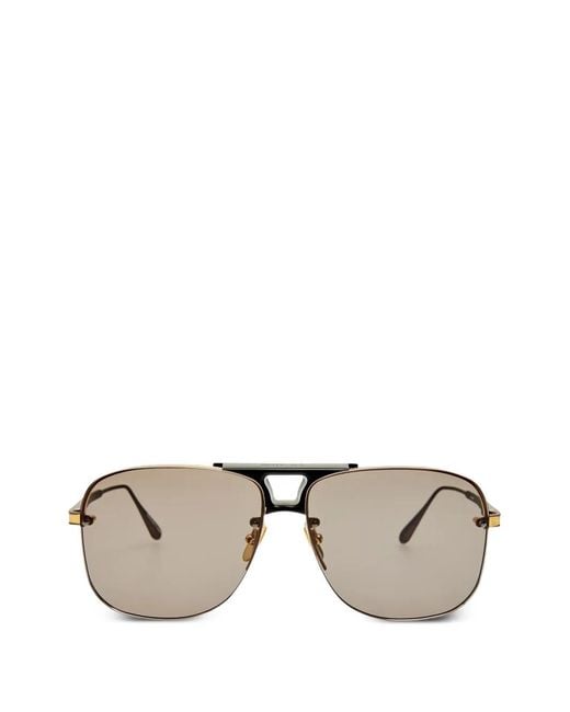 Linda Farrow Metallic Square-Frame Sunglasses