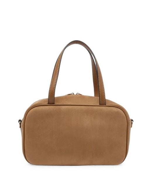 Liu Jo Brown Logo-Patch Tote Bag