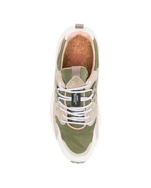 Flower Mountain White Yamano 3 Nubuck Leather Sneakers for men