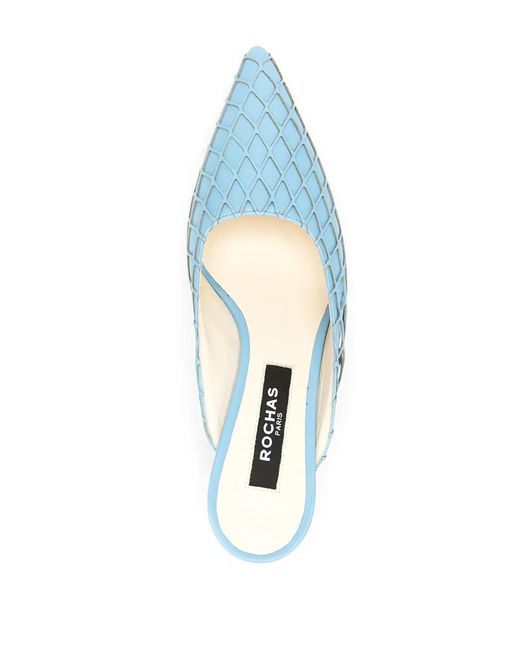 Mules À Découpes Au Laser Rochas en coloris Blue