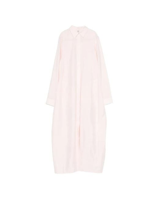 Totême White Long Sleeve Maxi Dress