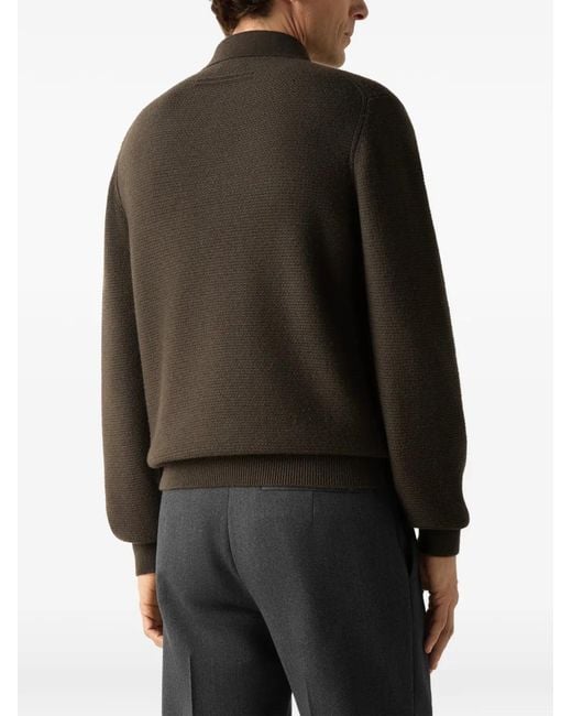 Zegna Brown Dark Mélange Oasi Cashmere Polo Shirt for men
