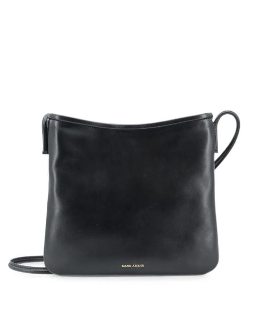 MANU Atelier Black Fidèle Leather Crossbody Bag