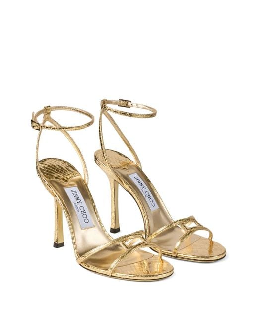 Jimmy Choo Metallic 1998 Leo 100 Leather Heeled Sandals