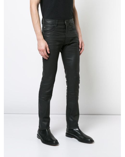 Black waxed skinny jeans hotsell