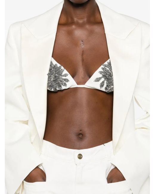 Amen Verfraaide Top in het Metallic