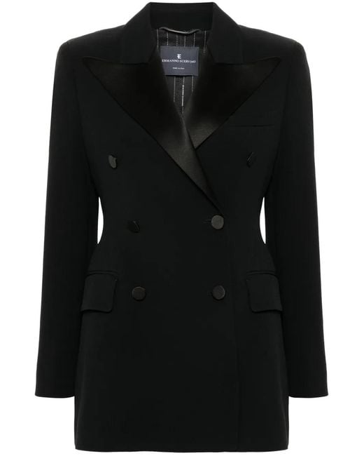 Ermanno Scervino Black Double-Breasted Dinner Jacket