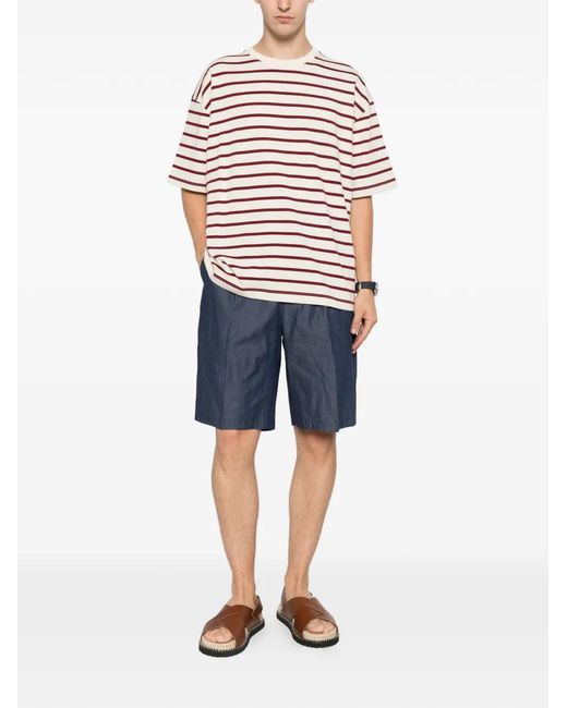 Hevò Blue Pleated Drawstring Shorts for men