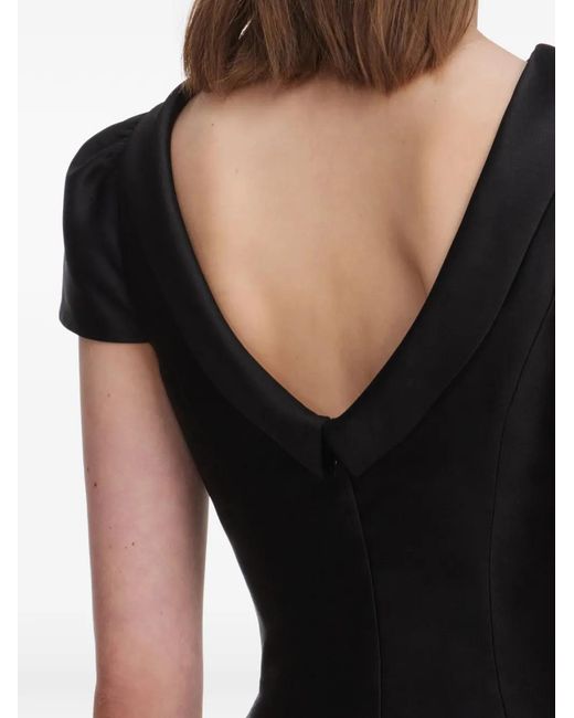 Self-Portrait Black Taffeta Collared Mini Dress