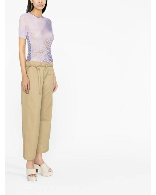Quira Natural Low-Rise Cropped Trousers