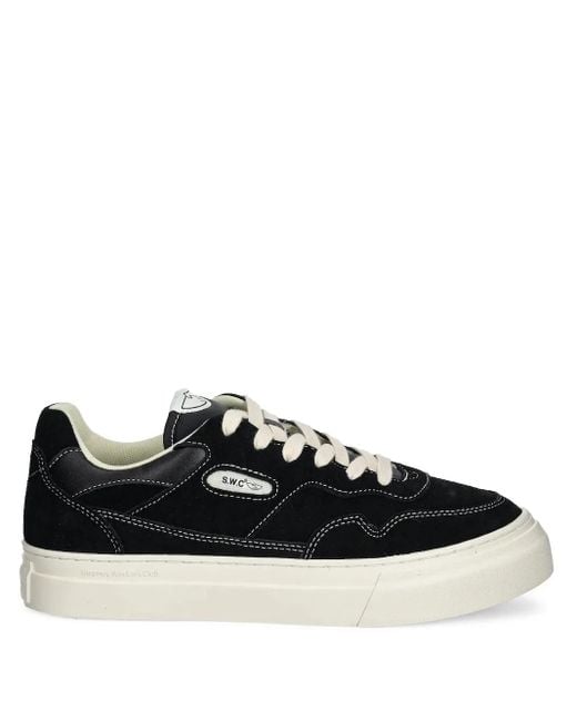 Stepney Workers Club Suède Leren Sneakers in het Black