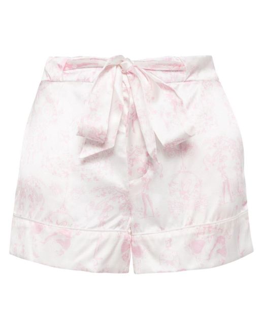 Kiki de Montparnasse Pink Lounge-Shorts aus Seide