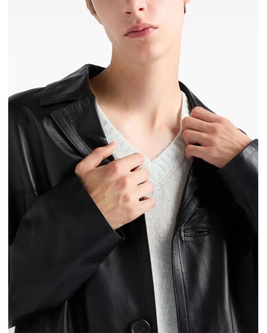 Abrigo Con Botones Prada de hombre de color Black