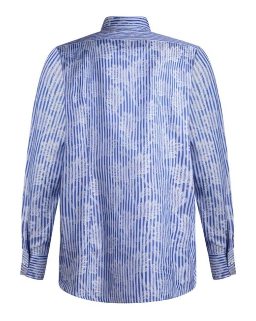 Etro Blue Striped Jacquard Shirt for men