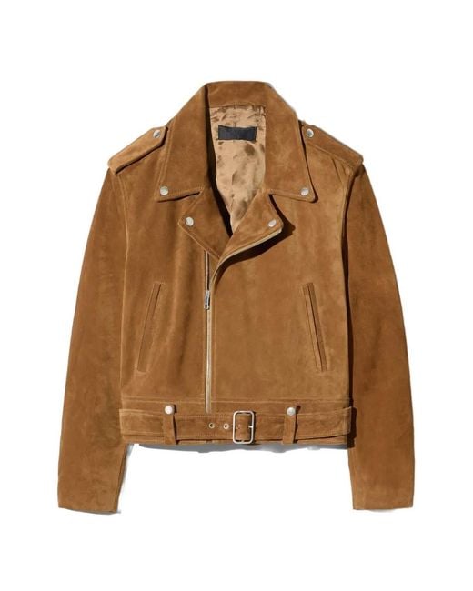 Nili Lotan Brown Evel Belted Biker Jacket
