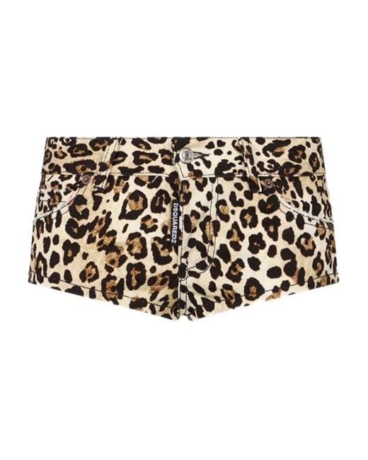 DSquared² Black Wild2 Printed Hot Pants